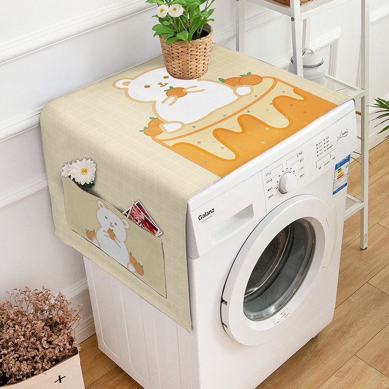 Tấm Vải Che Máy Giặt Chống Nước Chống Bụi In Hình Dễ Thương