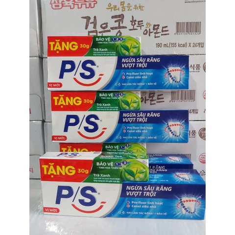 Kem đánh răng PS ngừa sâu răng vượt trội 190g tặng kèm trà xanh