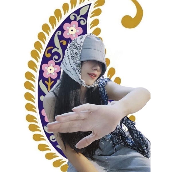 Khăn bandana vuông mini size 53cm hoạ tiết paisley - Maben