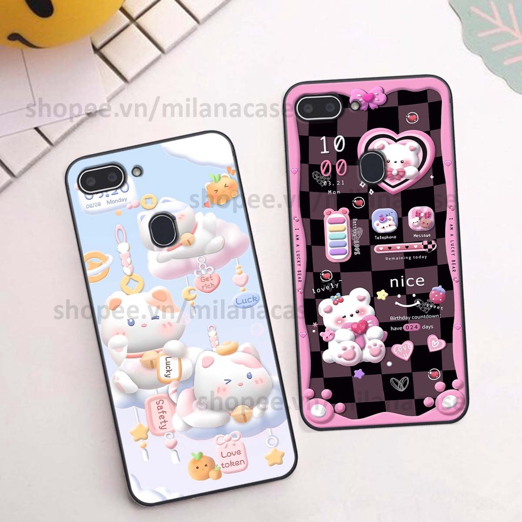 Ốp Realme 1 / 2 hình đồng hồ icon gấu mèo cute cực dễ thương ngộ nghĩnh