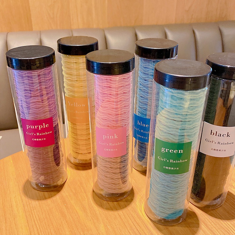 Set 20 Dây Buộc Tóc Gợn Sóng Màu Sắc Ngọt Ngào Không Làm Đau Tóc