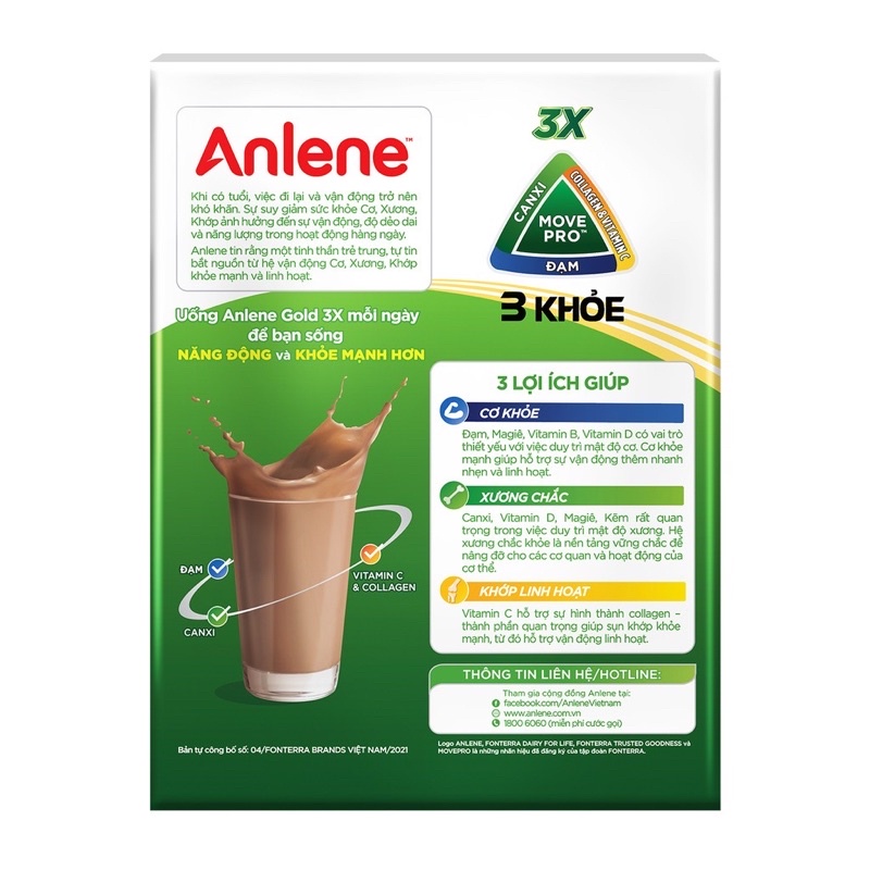 Sữa Bột Anlene Gold Movepro Hương Chocolate (Hộp Giấy 440g)