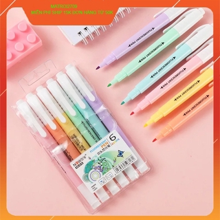 [HCM] Bút Dạ Quang - Bút Highlight Tông Màu Pastel New Fluorescent Có 6 Màu