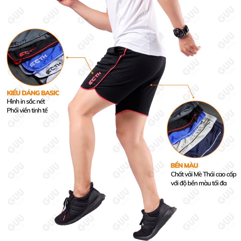 Quần Short nam Thể Thao, tập Gym Nam ECHT 𝗛𝗮̀𝗻𝗴 𝗩𝗡𝗫𝗞 co giãn cực tốt - GUNQH.STORE