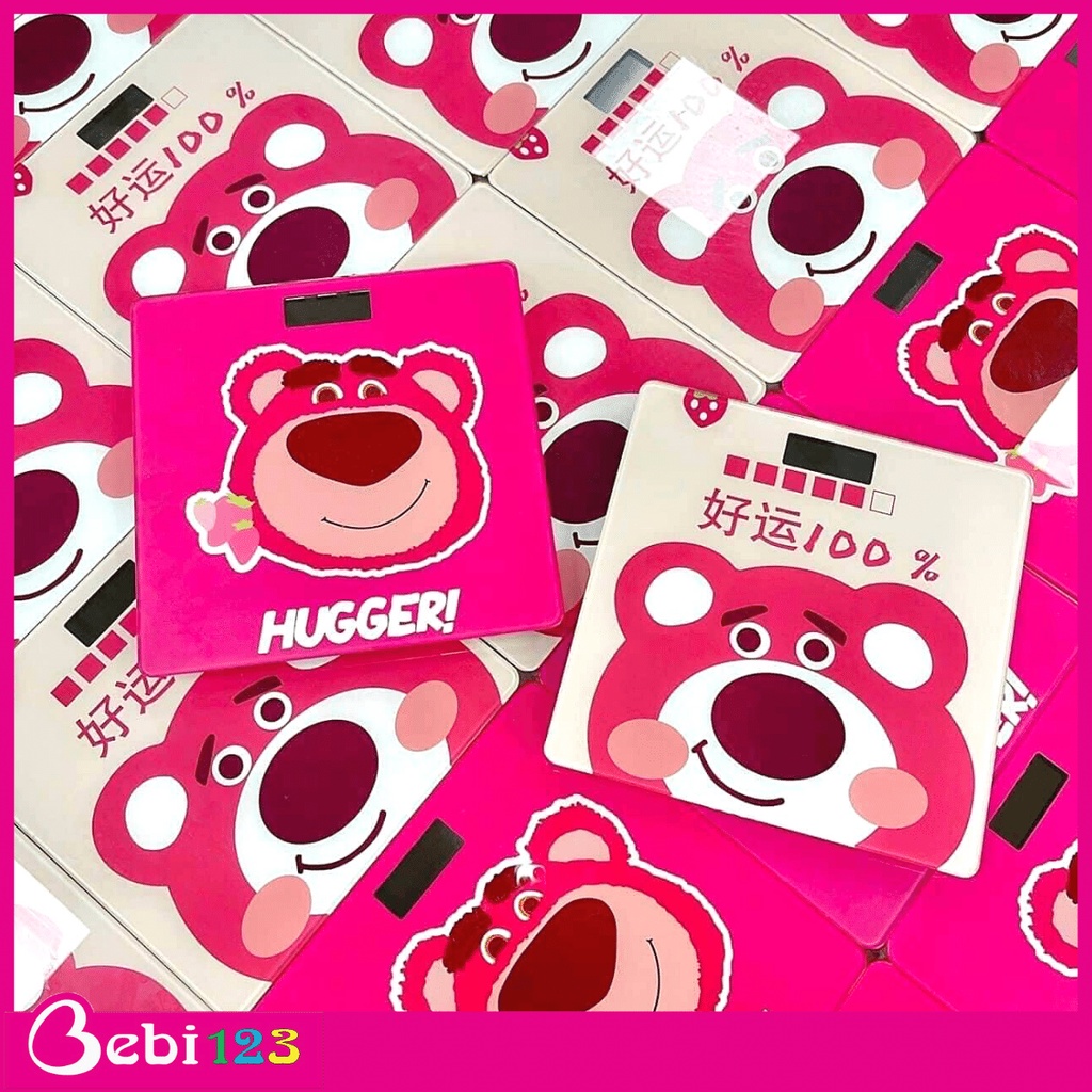 Cân điện tử, cân sức khoẻ hình Gấu Lotso, Heo &amp; Ong chạy pin cho gia đình