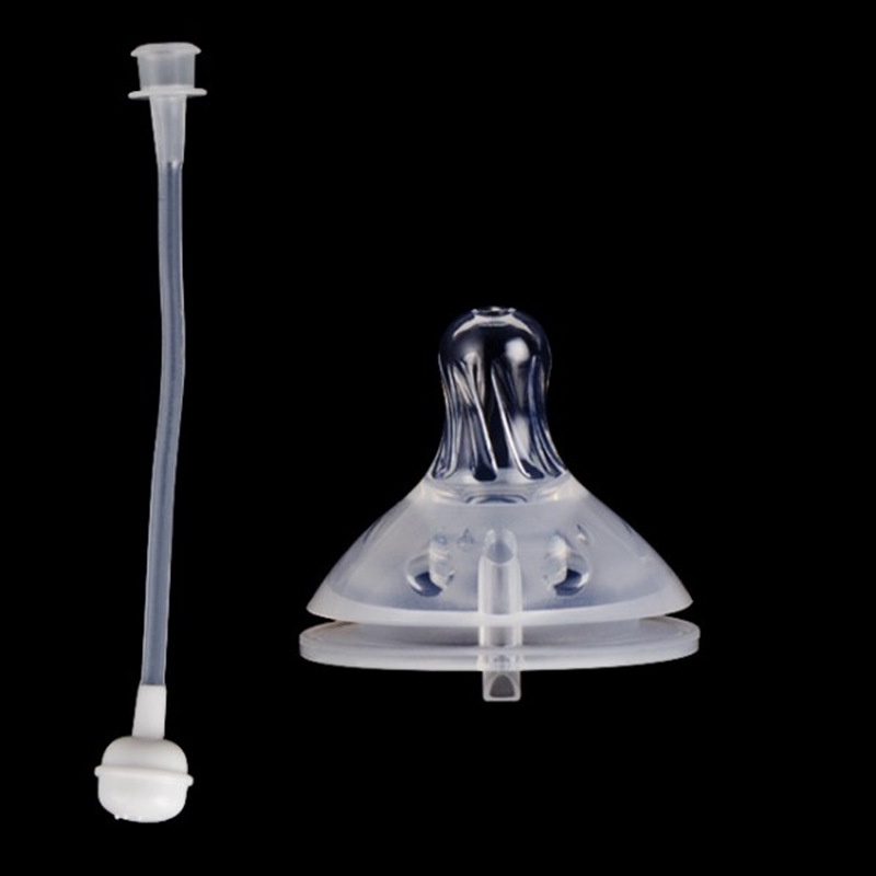Núm Ti Giả Bằng Silicone Dày Dặn Chống Va Chạm Chống Va Chạm Kèm Ống Hút Trọng Lực