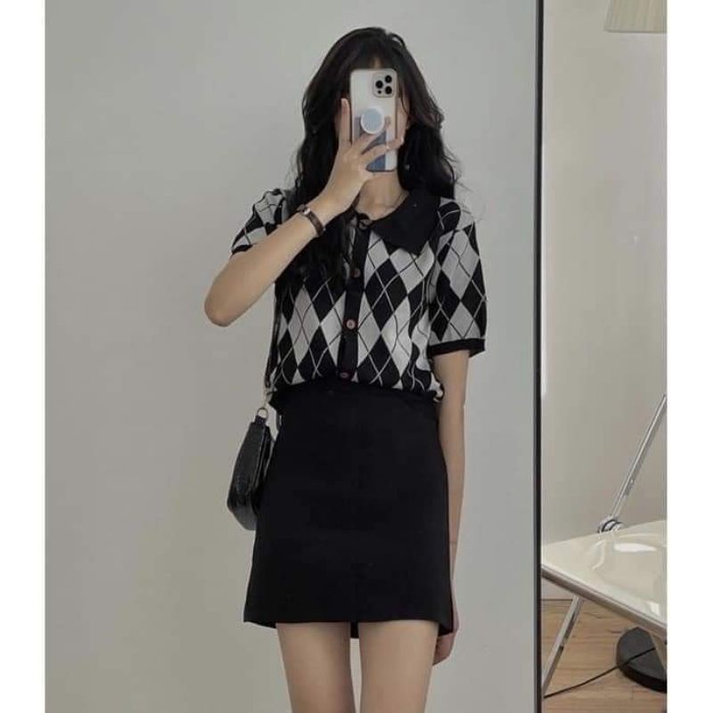 ÁO LEN POLO CROPTOP QUẢ TRÁM