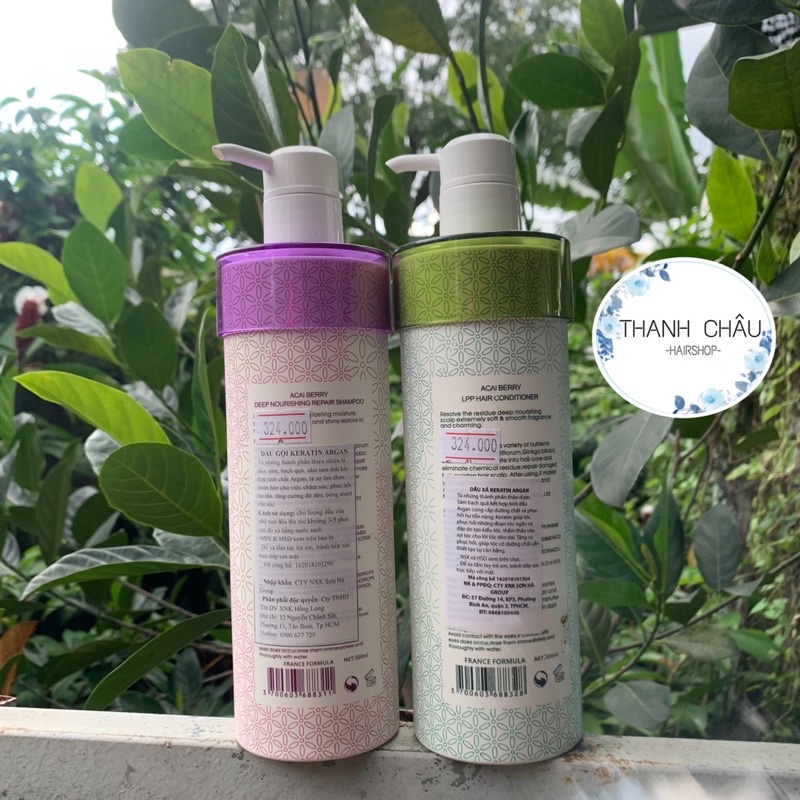 Gội và xả phục hồi tóc siêu mềm mượt Acai Beauty 500ml