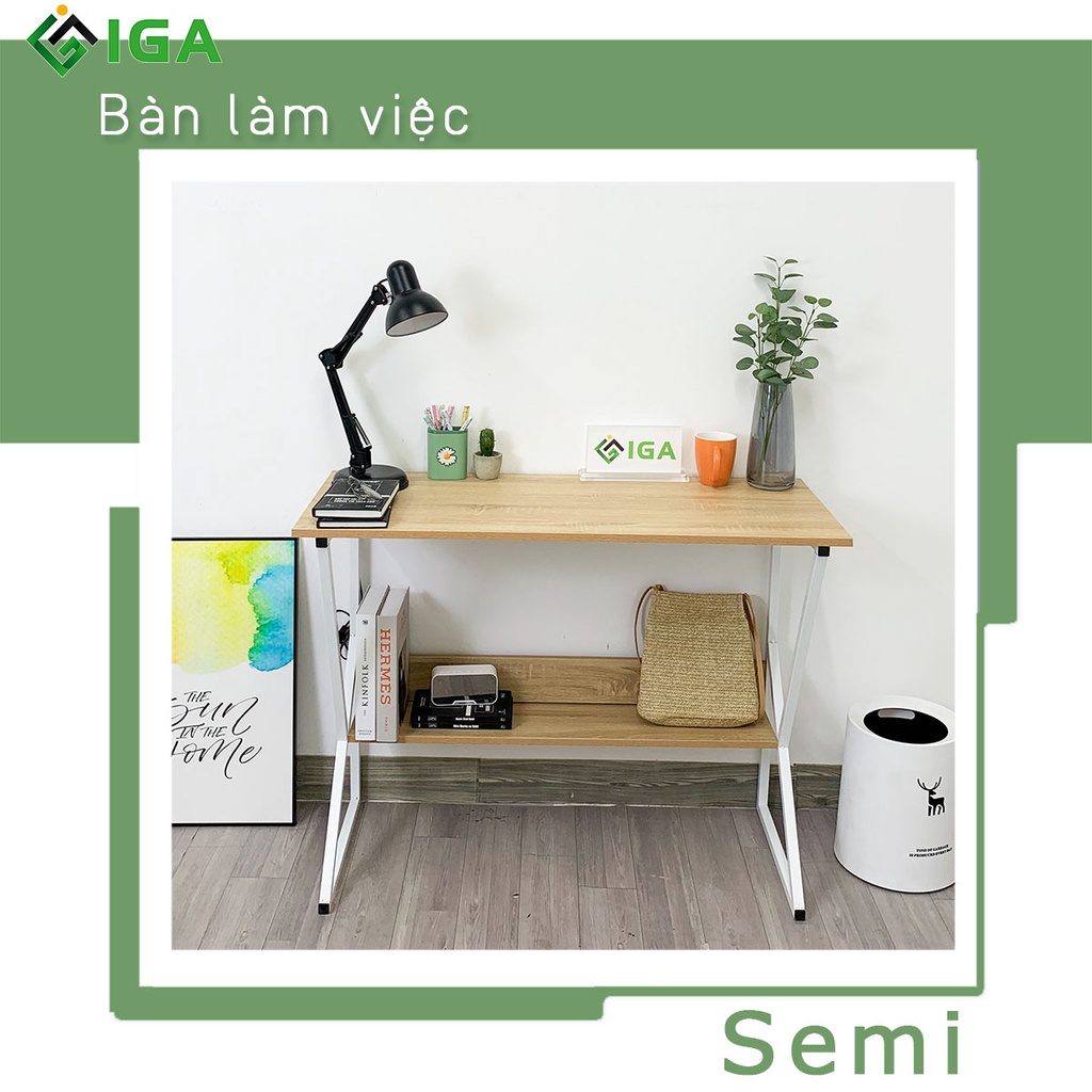 Bàn Làm Việc Kèm Giá Sách IGA Semi Thông Minh - GM18