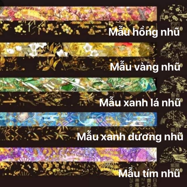 Băng dính trang trí Washitape nhũ siêu siêu xinh và lấp lánh ✨✨✨