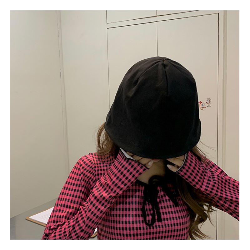 Nón xô Bucket trơn che mặt Retro Ulzzang Hàn Quốc Mũ nón Bucket Chống nắng Chất Cotton mềm Nhật Bản