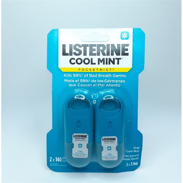 Xịt thơm miệng Listerine Pocket Mist Cool Mint  7.7ml x 2