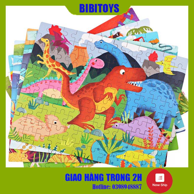 Tranh ghép gỗ 120 mảnh/miếng hộp sắt, gỗ puzzle dành cho bé từ 4-8 tuổi