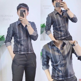 Somi nam, somi lụa xám kẻ sọc mới cao cấp