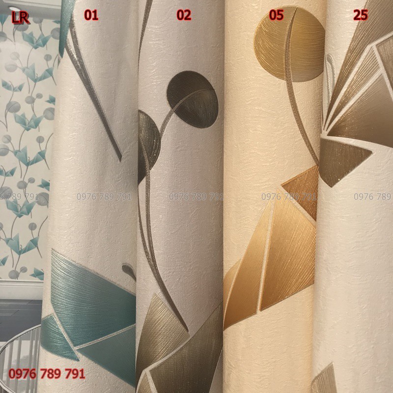 Giấy Dán Tường 3d Phòng Khách Đẹp, Lụa Không Keo, Khổ 10m x 53 cm, Nhiều Màu Lựa Chọn