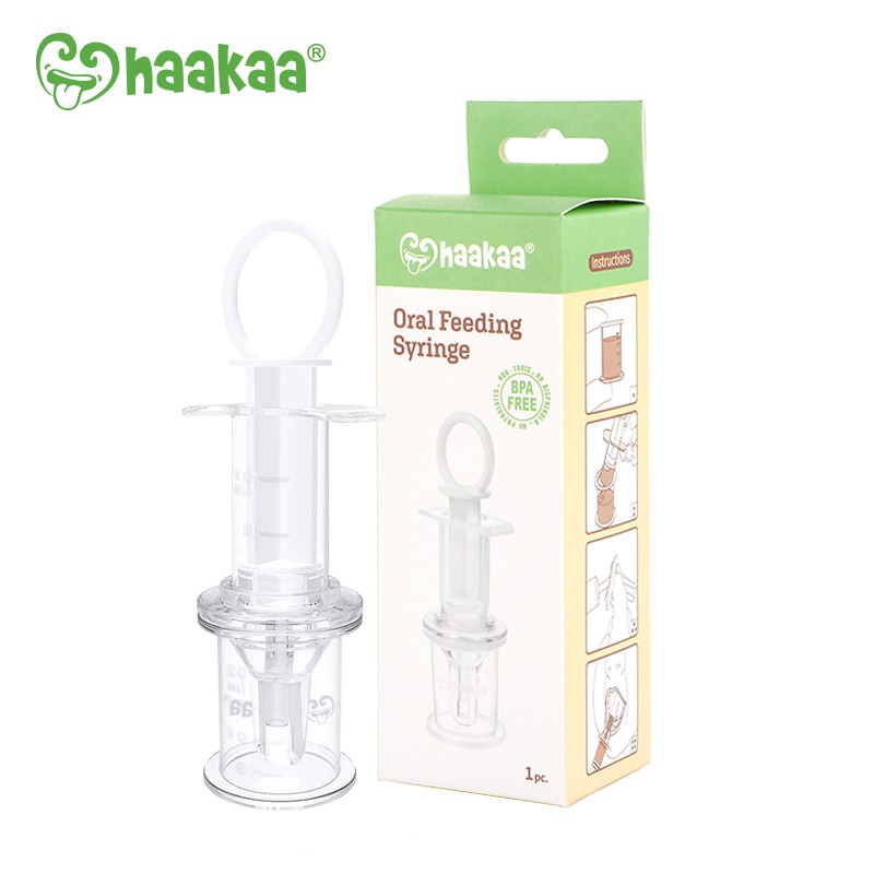 [Mã BMBAU50 giảm 7% tối đa 50K đơn 99K] Dụng cụ uống thuốc ăn sữa cho bé Haakaa | 100% silicone cấp y tế, dạng xilanh