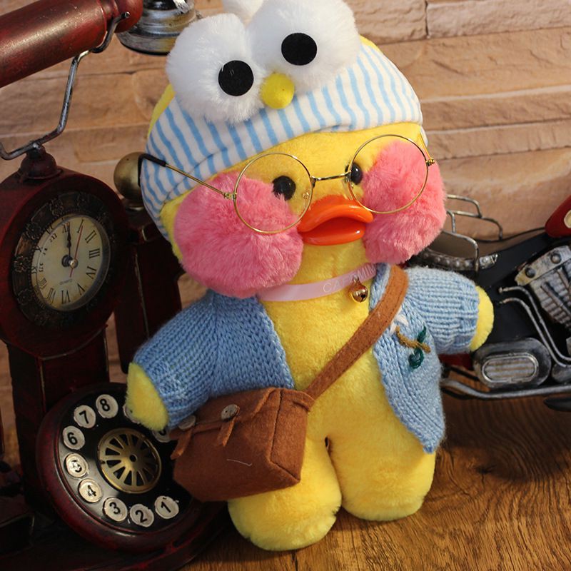 12"/30cm Lalafanfan Cafe Mimi Yellow Duck Costume Stuffed Plush Toy New Doll