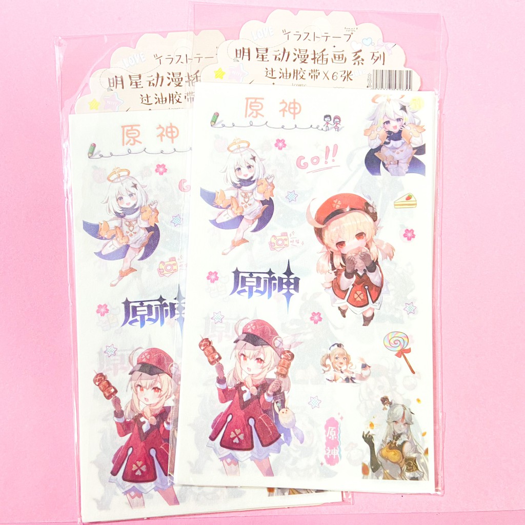 ( Lẻ tấm ) Ảnh dán sticker hình game GENSHIN IMPACT anime chibi trang trí dán sổ xinh xắn