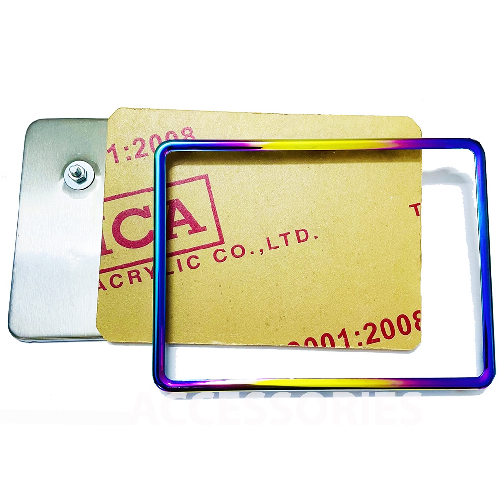 Bộ Biển Số Xe Máy Màu Titan Cao Cấp Kèm Mica Và Khung Gắn Biển Số Full 3 Món PKTH