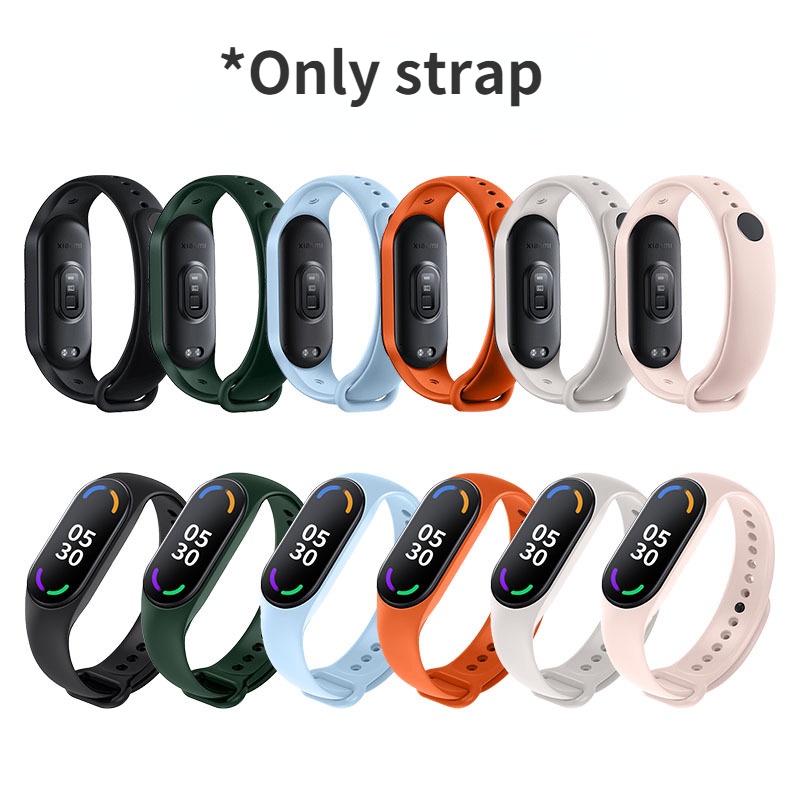 Dây Đeo Silicon 6 Màu Cho Đồng Hồ Thông Minh Xiaomi Mi Band 7