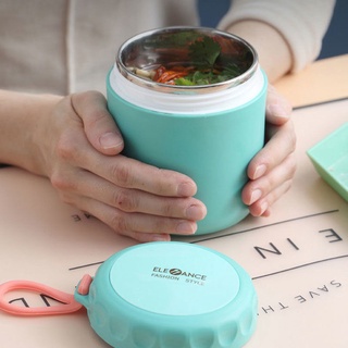 [RUỘT INOX] Bình Ủ Cháo, Ca Ủ Cháo Siêu Tiện Dụng Có Quai Xách ELEFANCE 430ml