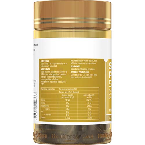 Viên uống Healthy Care Sheep Placenta 5000mg hỗ trợ làm đẹp da