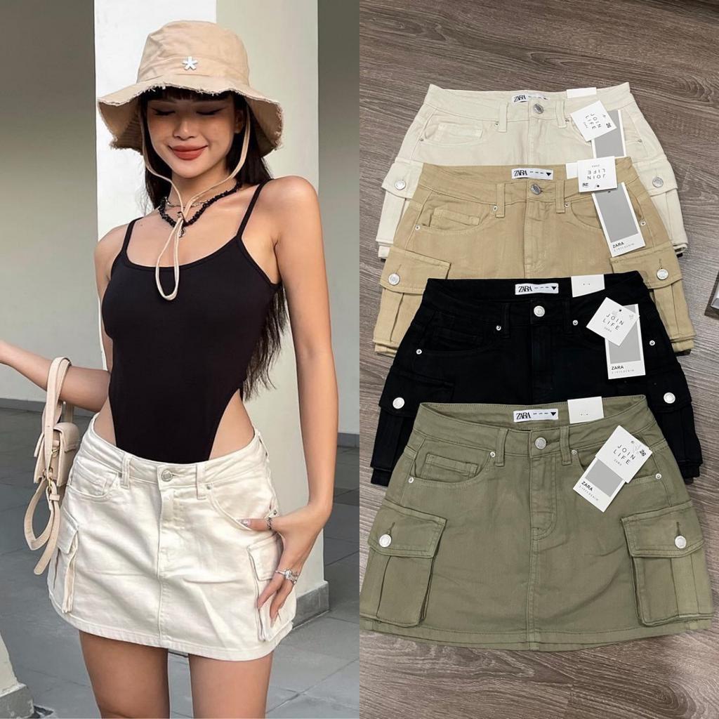 Chân váy túi hộp Y2K cạp thấp mẫu mới Sofm Wear, váy túi vuông trước