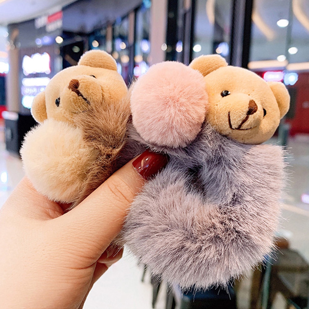 Dây Buộc Tóc Hình Gấu Nhồi Bông Đáng Yêu