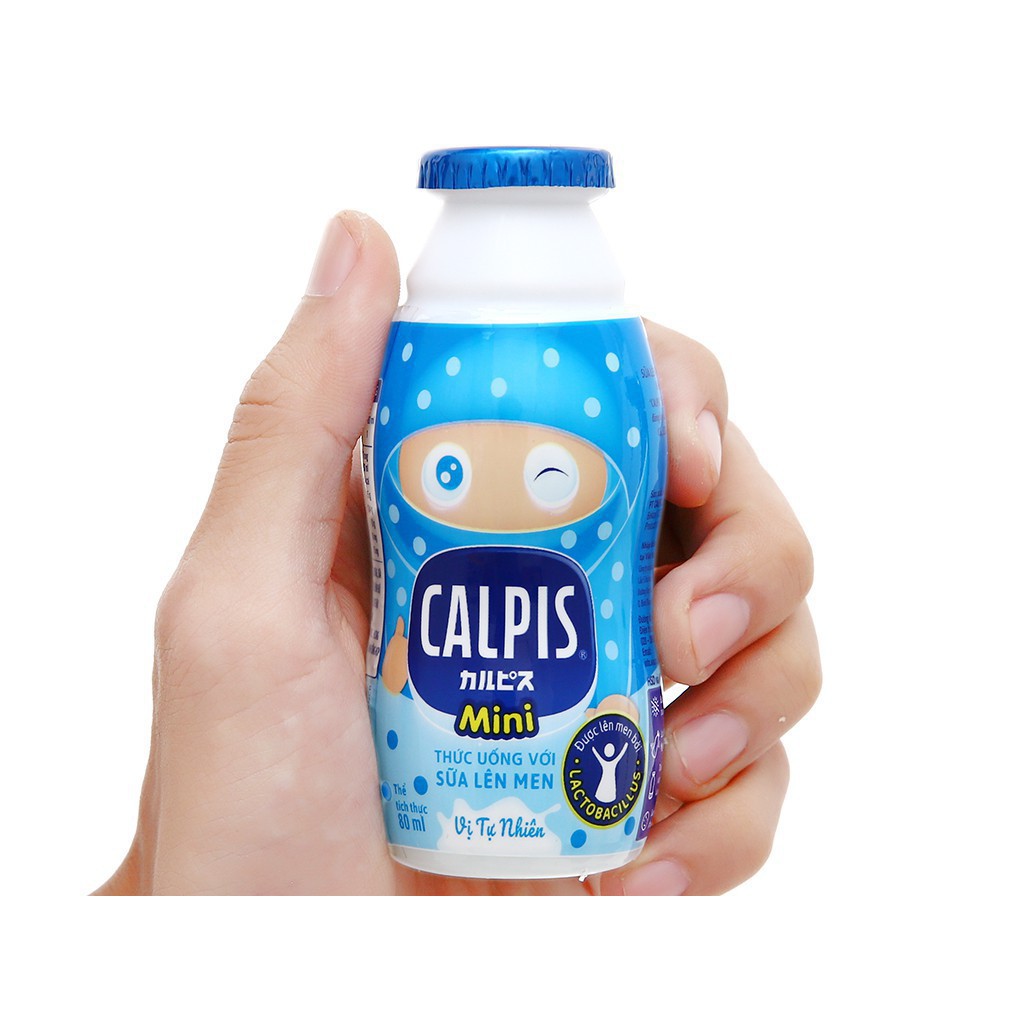 Lốc 5 chai thức uống từ sữa lên men hương tự nhiên Calpis Mini 80ml date 7/2022