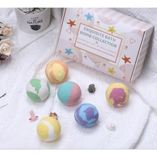 Hộp 6 Viên Bom tắm cho bé| Viên Sủi bồn tắm nhiều màu sắc kèm đồ chơi cho bé| Bubble Bath Bomb