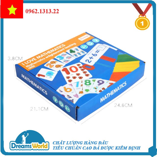 [Sale] Bộ Que Tính Học Toán Kèm Thẻ flashcard Các Phép Tính - Chữ Số