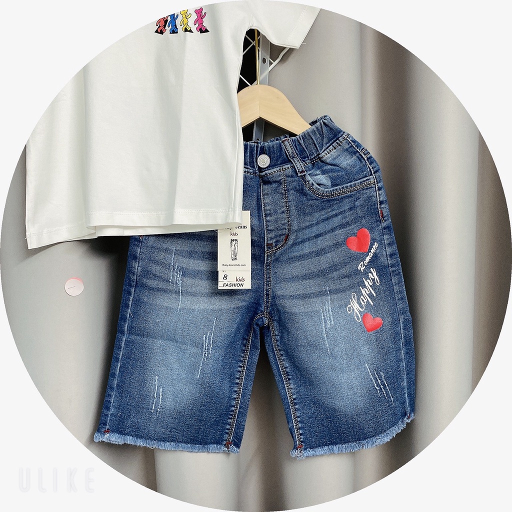 Quần Jeans ống rộng bé gái - xanh đậm