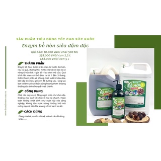 Can 2,2 L- Nước tẩy rửa đa năng enzym bồ hòn quế đậm đặc