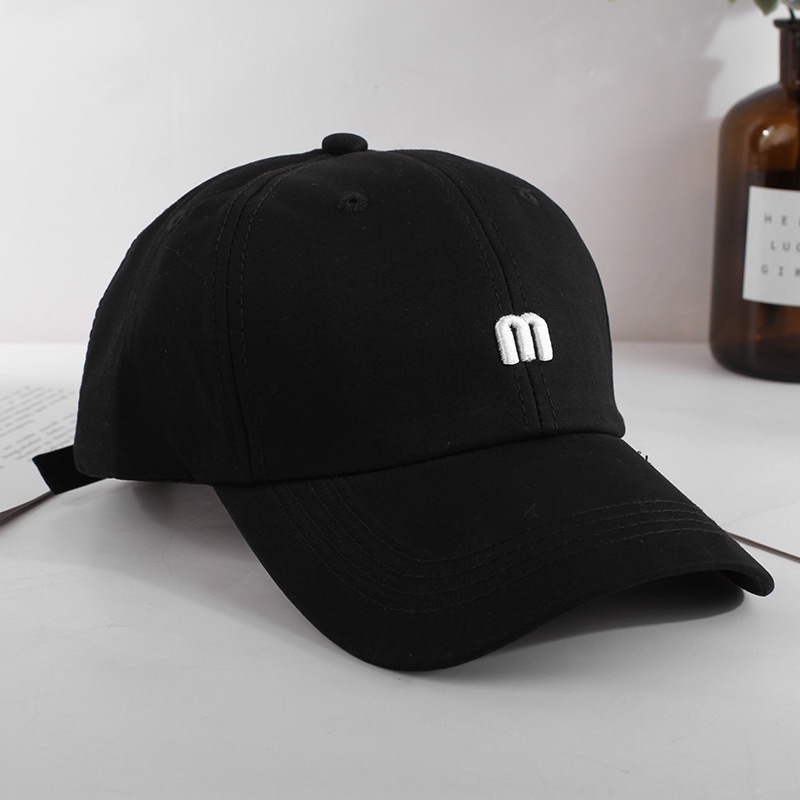 Mũ lưỡi trai cotton thêu chữ M phong cách cổ điển thời trang cho nam nữ