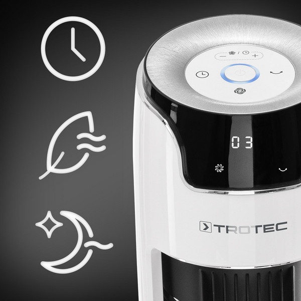 Quạt tháp Trotec TVE 40T 45W điều khiển từ xa thông minh, phù hợp cho diện tích phòng tới 40m2
