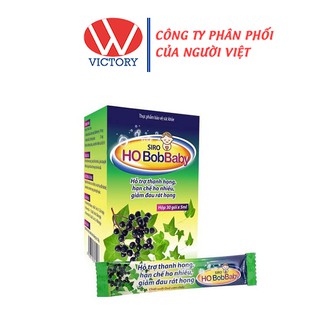Siro Ho BobBaby (Hộp 30 Gói) - Hỗ Trợ Thanh Họng, Giảm ho & Đau Rát Họng - Victory Pharmacy