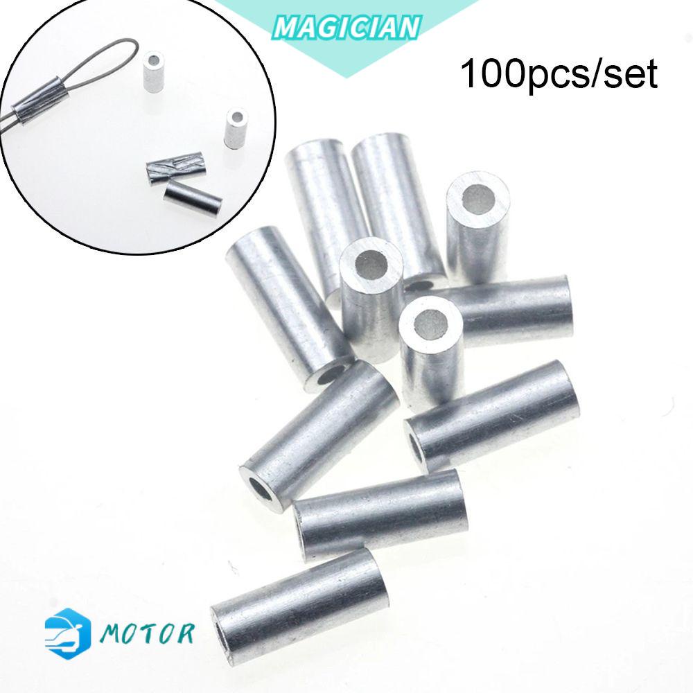 Set 100 ống bọc dây câu cá bằng nhôm thép không gỉ chất lượng cao