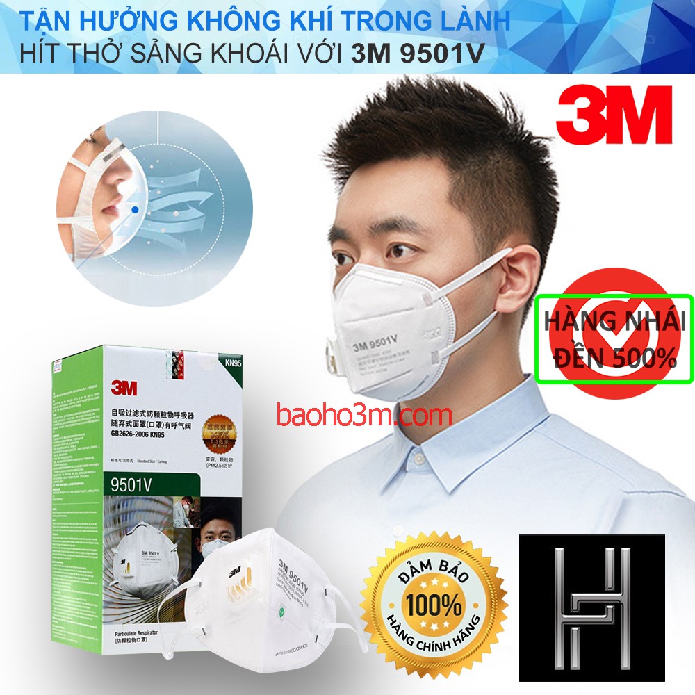 [CHÍNH HÃNG] 5 Khẩu trang 3M 9501V - có đệm mút | BigBuy360 - bigbuy360.vn