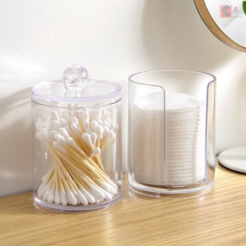 Hộp Đựng Tăm Bông Và Bông Tẩy Trang Bằng Nhựa Acrylic Đa Năng Sử Dụng Tiện Lợi