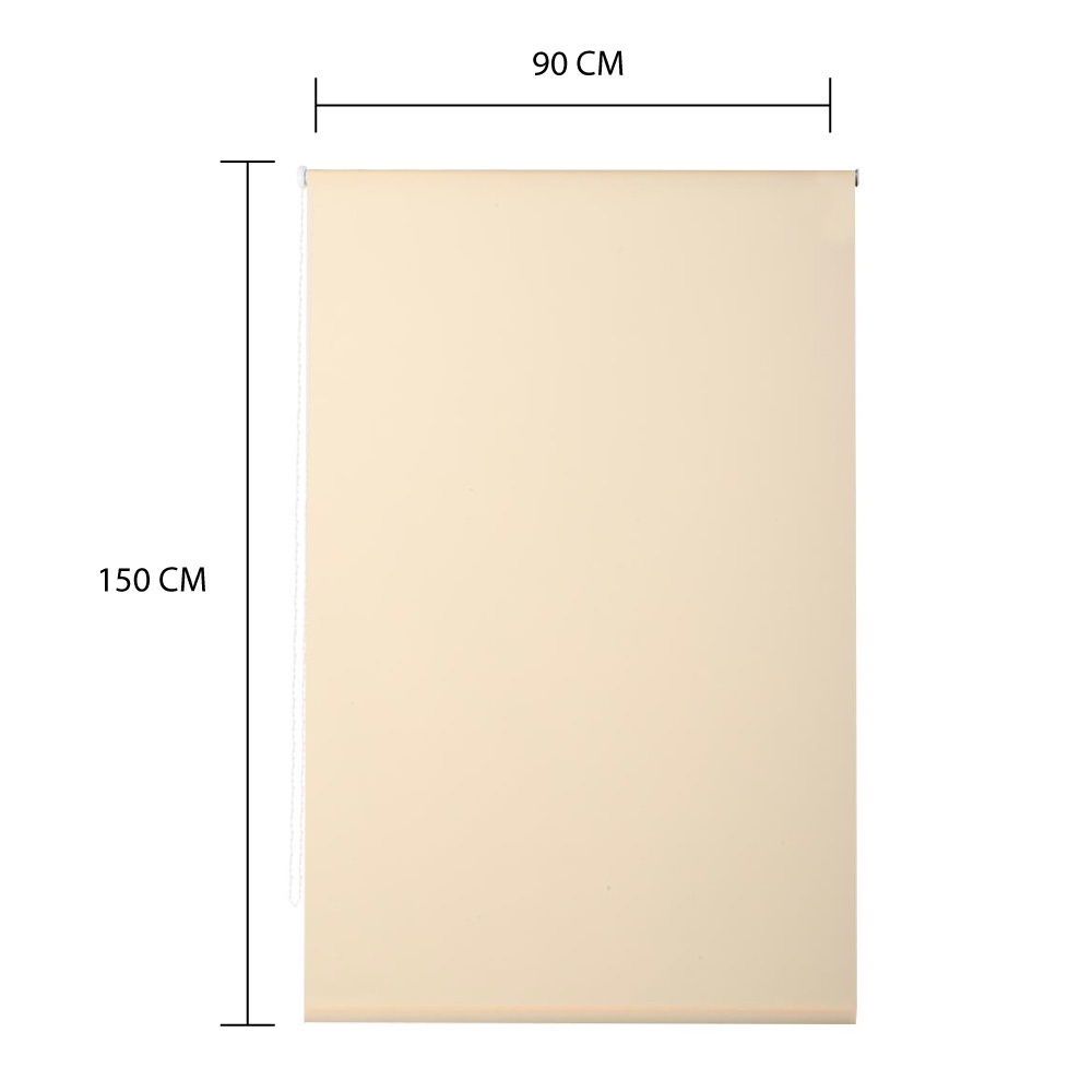 HomeBase HLS Rèm màn cuốn Polyester R90xC150cm màu kem