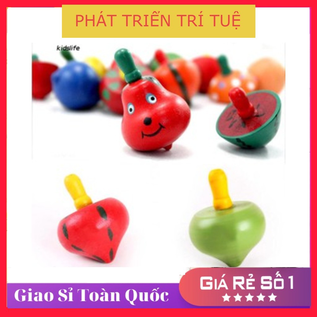 Cù quay gỗ nhiều màu cho trẻ em (Đồ Chơi Cho Bé)