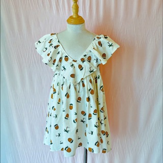 Đầm bèo cánh tiên vải thô linen cho bé KIFI KF64