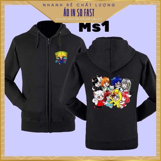 [Xả hết]Áo nỉ mũ có khoá Hero team Miniworld chất đẹp
