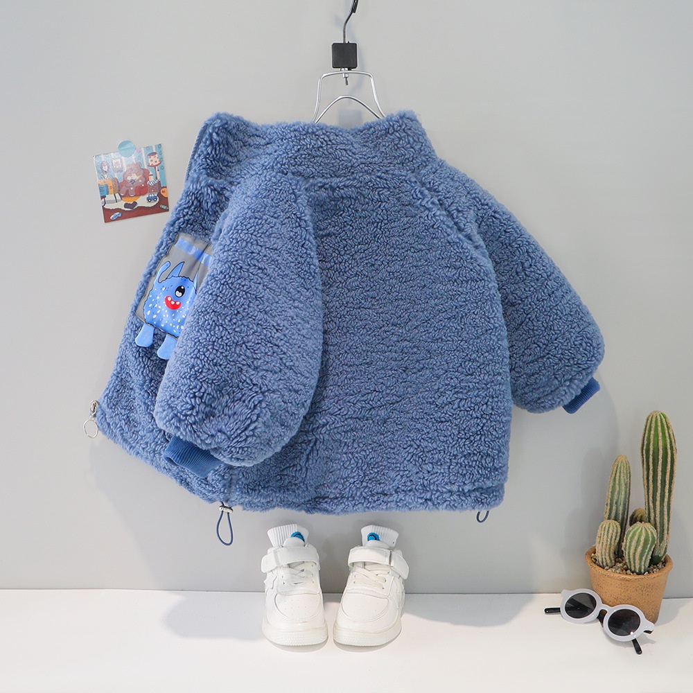 XẢ LẺ SIZE- Áo khoác lông cừu trần bông dày ấm cho bé trai và bé gái 6 tháng - 3 tuổi