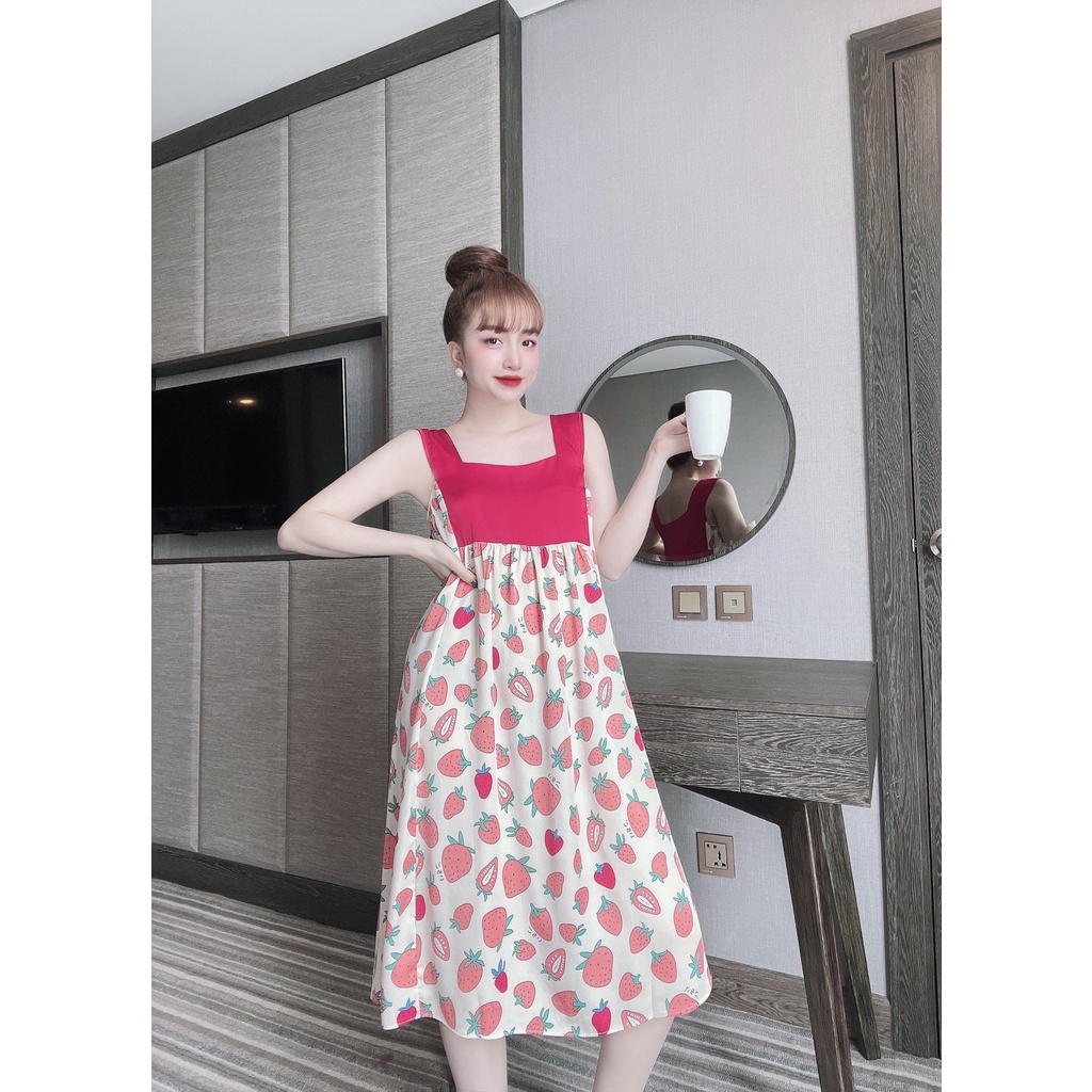 Đồ ngủ sexy Đầm ngủ lụa Latin cao cấp mềm mại xinh xắn Form dưới 58kg