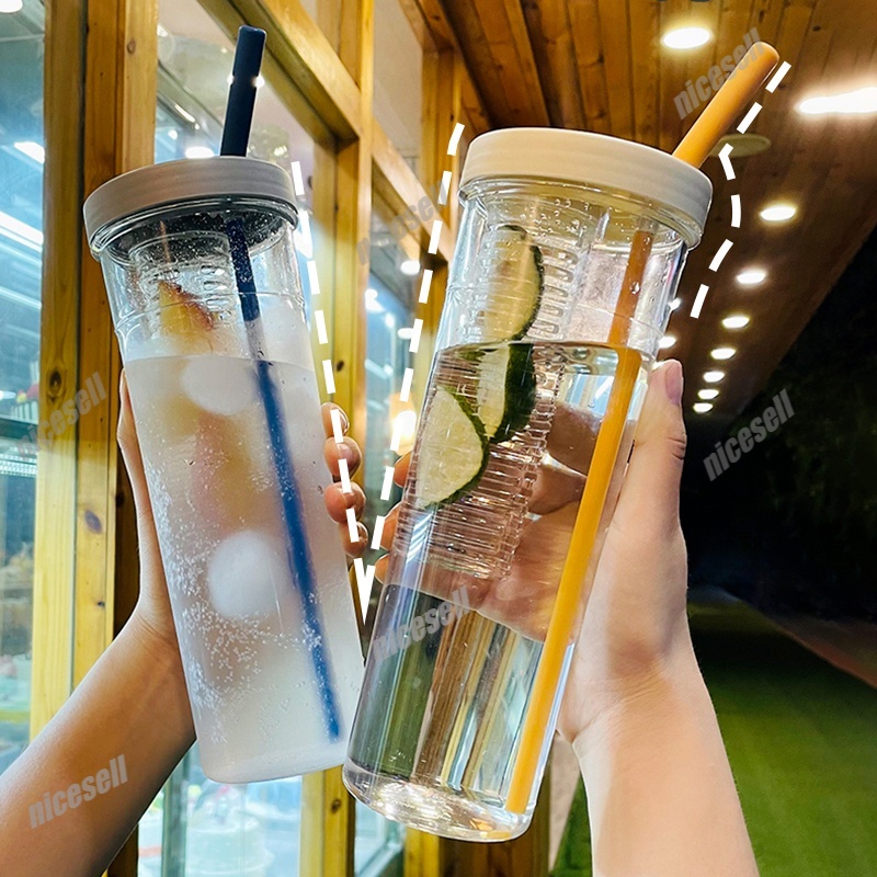 Cốc Uống Nước 700Ml Có Ống Hút Gấp Gọn Tiện Dụng Cho Học Sinh