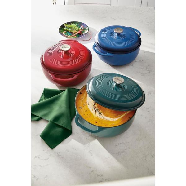 Nồi gang phủ men Lodge - Màu xanh đen 5.6L