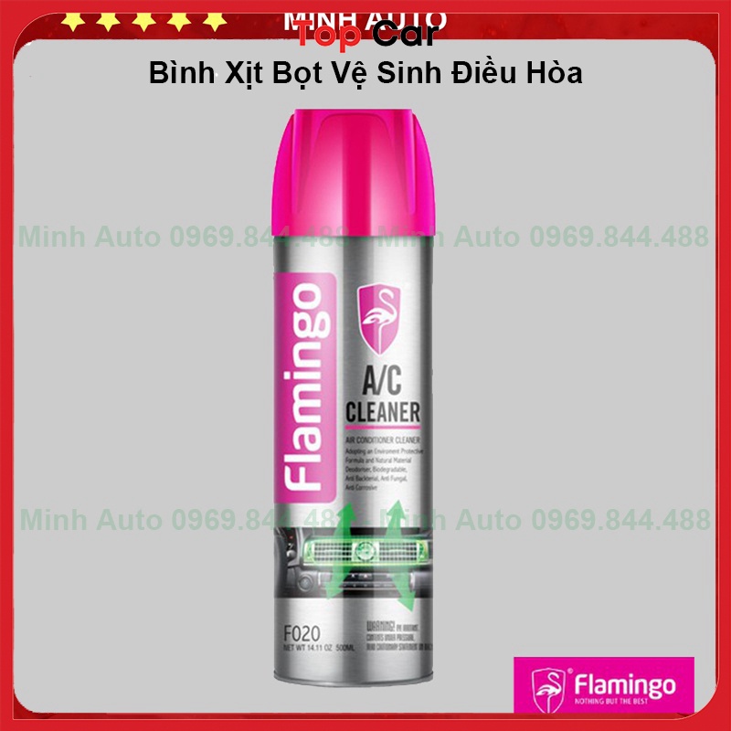 Bình Xịt Bọt Vệ Sinh Điều Hòa FREESHIP Bình Xịt Flamingo F020 500ml, Khử Mùi Xe Ô Tô - Khử Mùi Xe Hơi