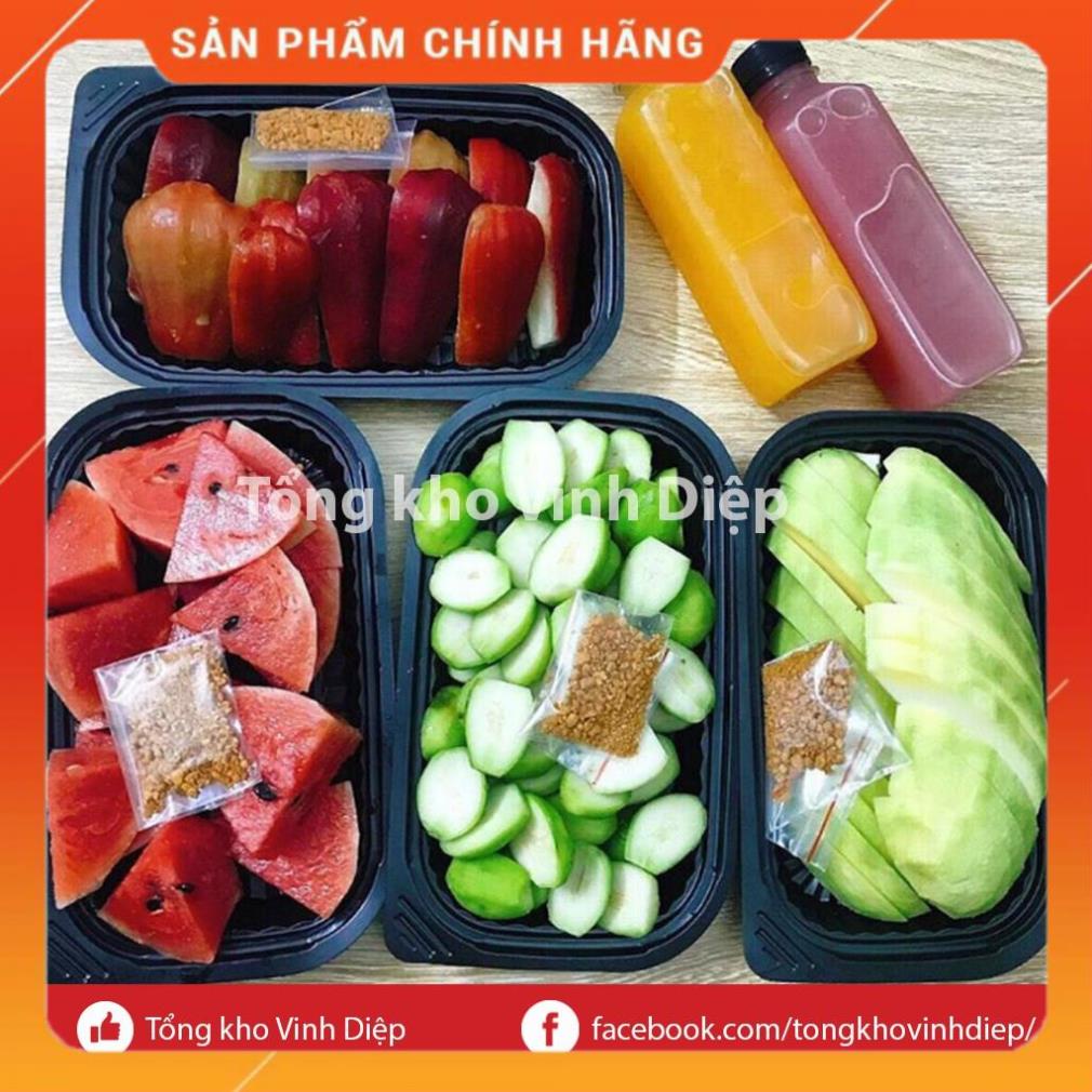 Combo 50 hộp nhựa đế đen đựng bánh, hoa quả dùng 1 lần - HT203