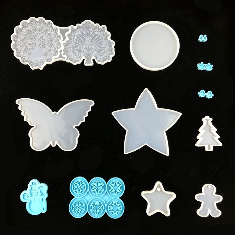 Sa Khuôn Silicon Làm Giá Đỡ Điện Thoại Bằng Pha Lê Epoxy Hình Người Tuyết Giáng Sinh DIY